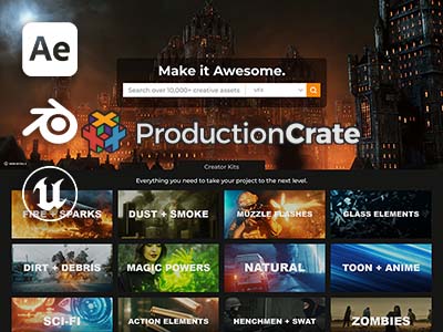 ProductionCrate-AE VFX视觉特效、音效、3D建模，视频制作免费资源下载网站封面
