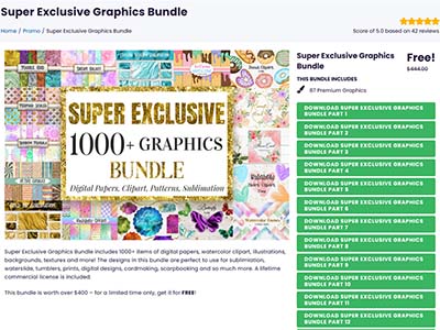 免费领取-1000张好看的纹理背景图片-Super Exclusive Graphics Bundle