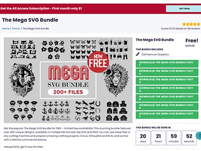 免费领取 SVG矢量图包 - The Mega SVG Bundle - 封面