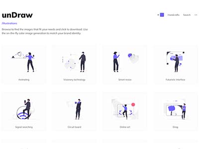 unDraw – 1个提供精美SVG矢量图形插画的开源网站
