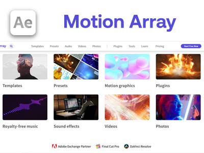 Motion Array – 免费可商用AE模板、预设，PR插件，音频，视频，照片下载网站