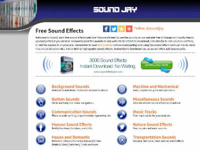 Sound Jay免费可商用Sound Effects音乐、音效下载网站封面